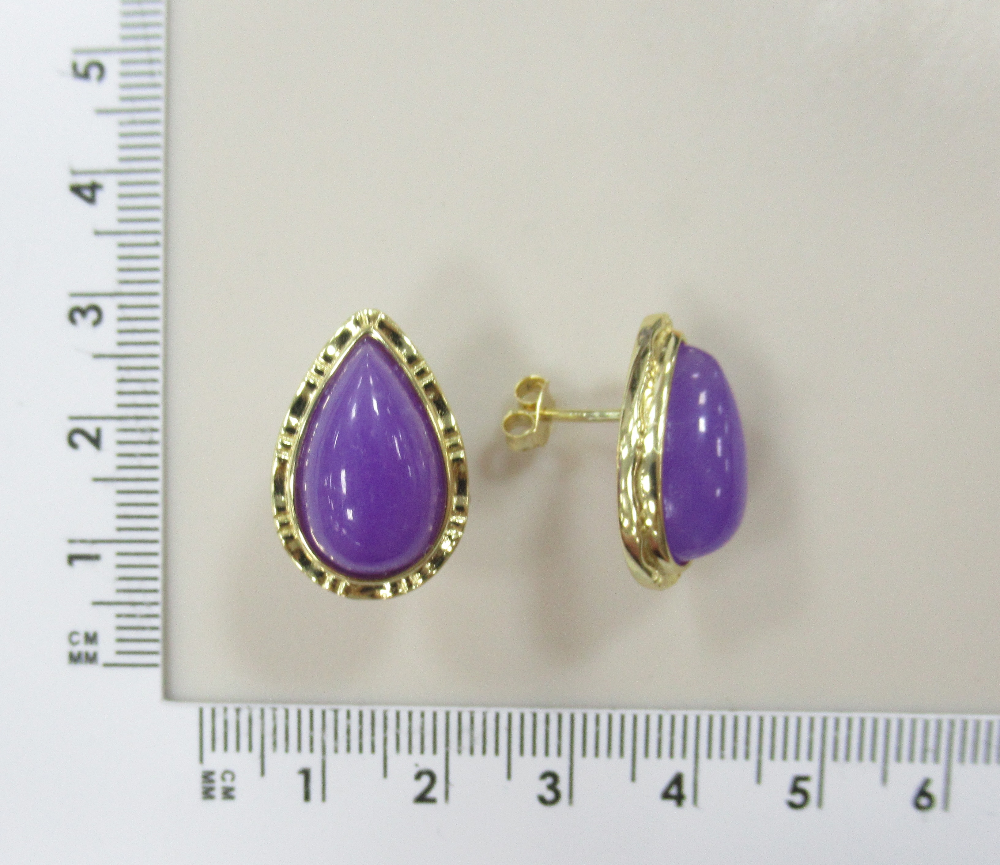 Серебряные серьги-пусеты с лавандовыми жадеитами